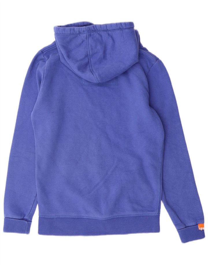 Jumper feminino com capuz gráfico SUPERDRY Reino Unido 10 algodão azul pequeno