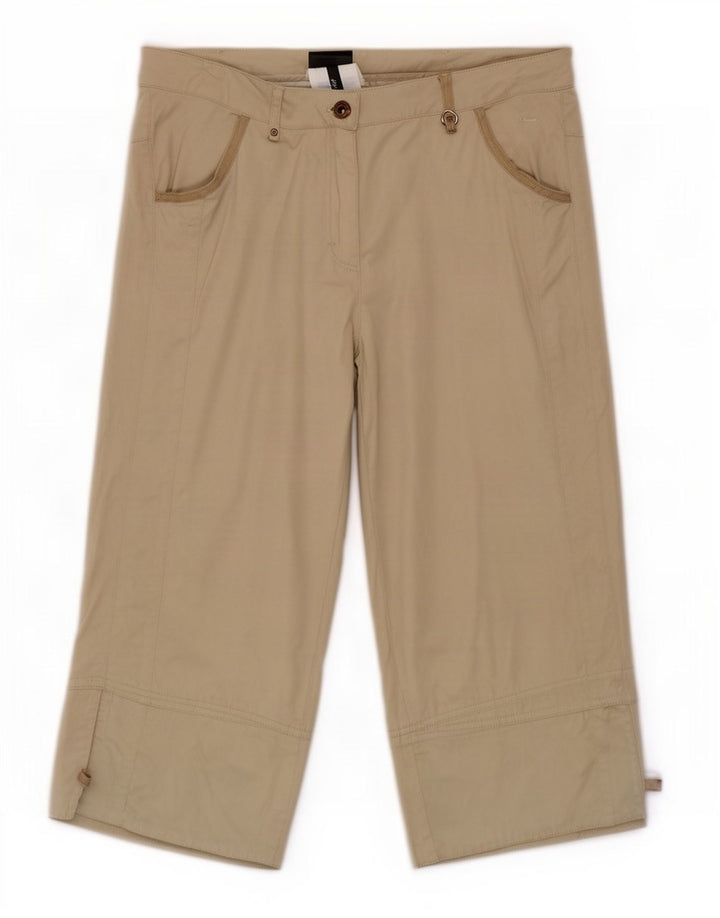 Calça Capri Feminina Easy Fit Campeão Médio W29 L19 Algodão Bege