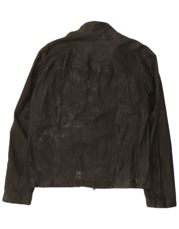 Jaqueta de couro masculina vintage UK 38 couro preto médio