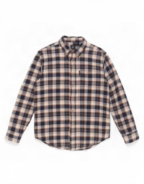 Camisa masculina de flanela Ben Sherman grande xadrez azul