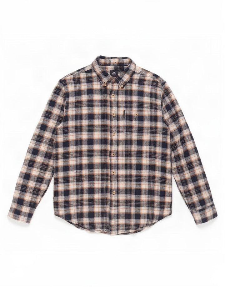Camisa masculina de flanela Ben Sherman grande xadrez azul