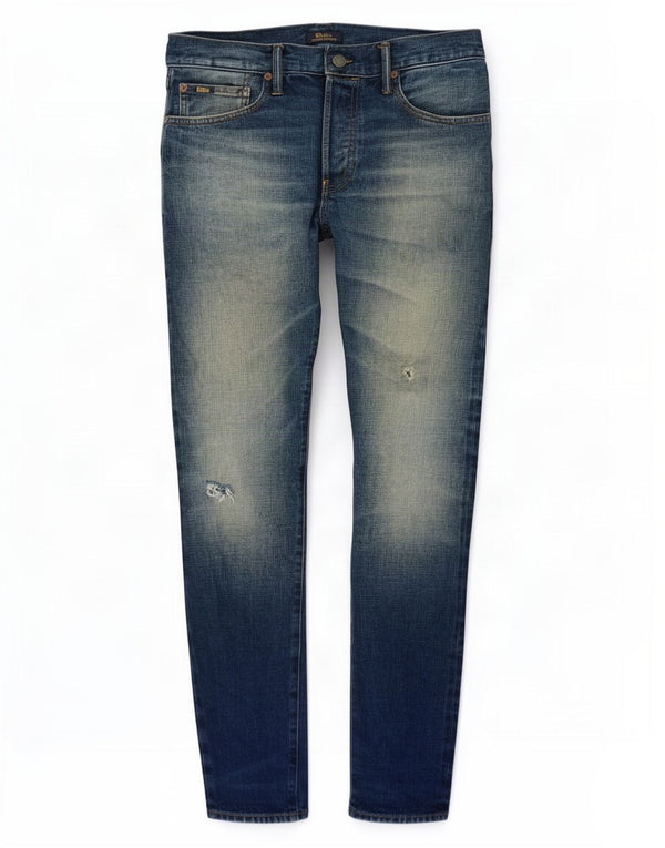 Polo Ralph Lauren Mens Jeans Slim Distressed W31 L32 Azul Algodão