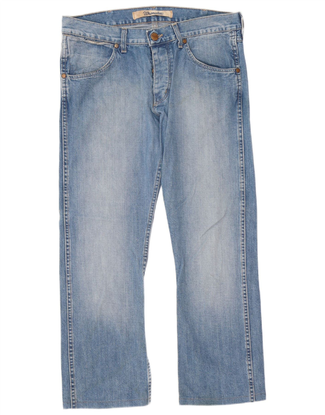 Wrangler Mens Ace Straight Jeans W33 L29 Azul Algodão