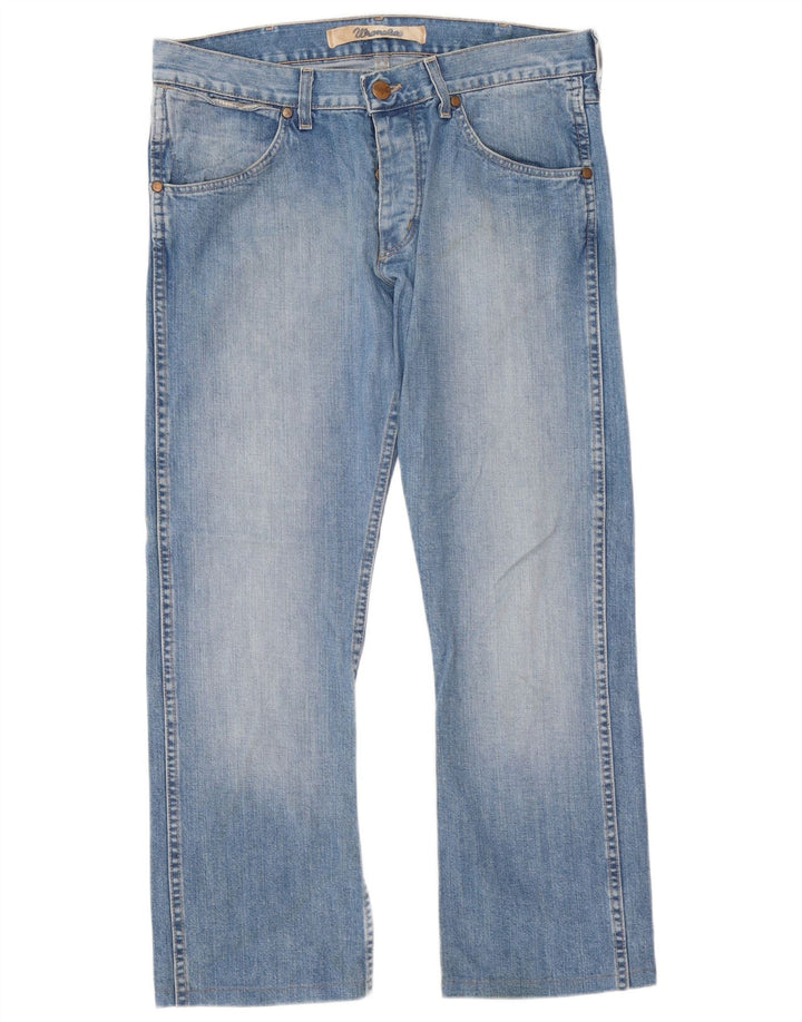 Wrangler Mens Ace Straight Jeans W33 L29 Azul Algodão
