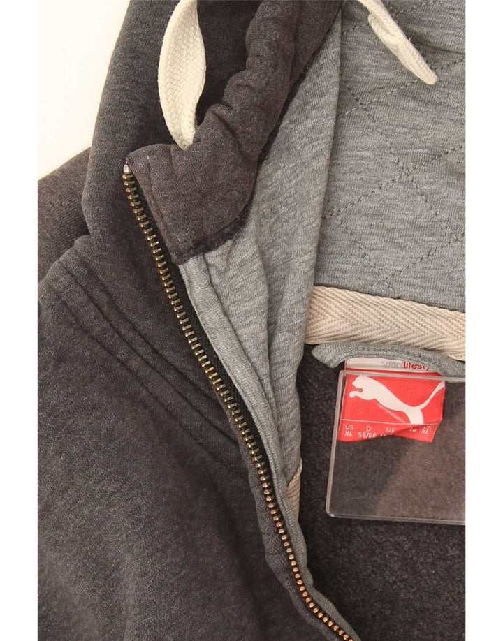 Suéter Puma masculino com capuz e zíper XL cinza xadrez