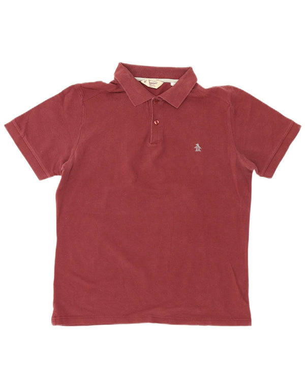 Camisa polo masculina Penguin Heritage Slim Fit XL algodão Borgonha