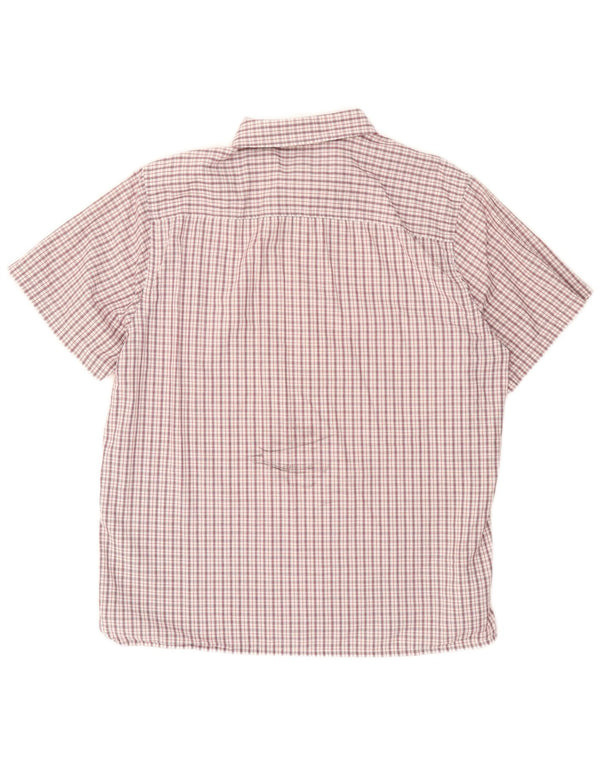 Camisa masculina Timberland manga curta regular fit 2XL algodão xadrez Borgonha