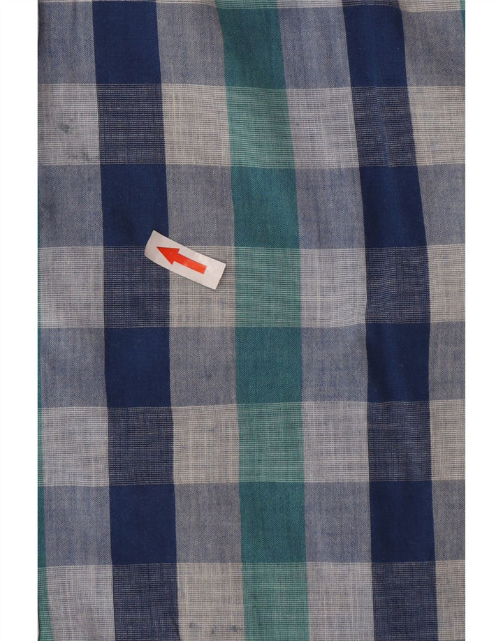 Camisa masculina de manga curta Ben Sherman grande algodão xadrez azul