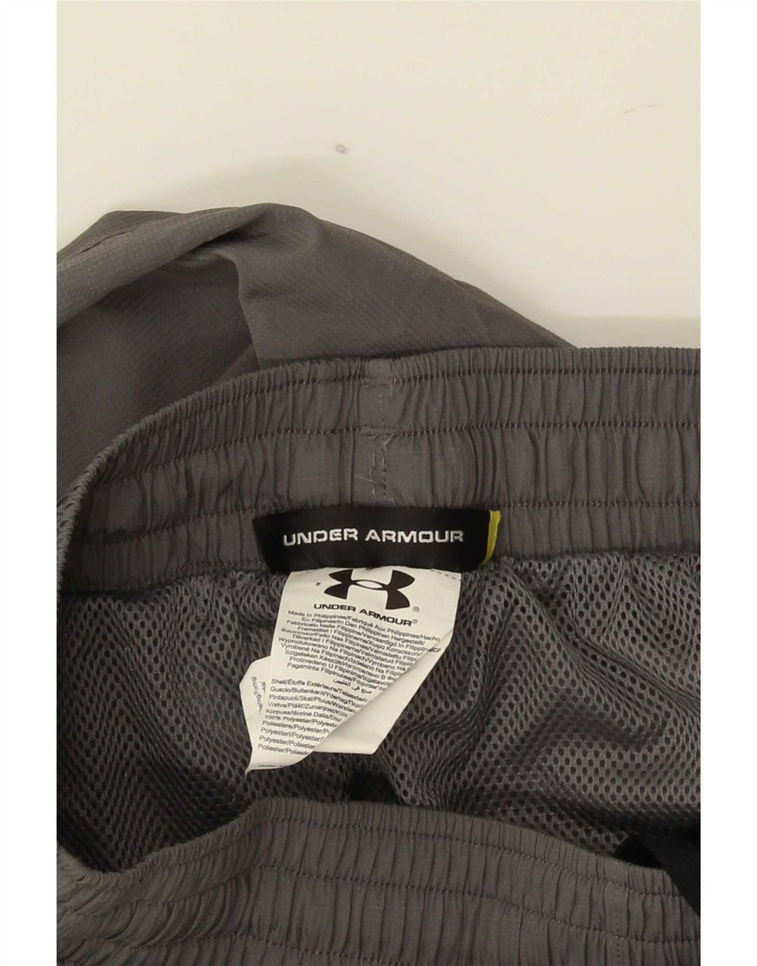Calça de treino masculina Under Armour pequena cinza poliéster