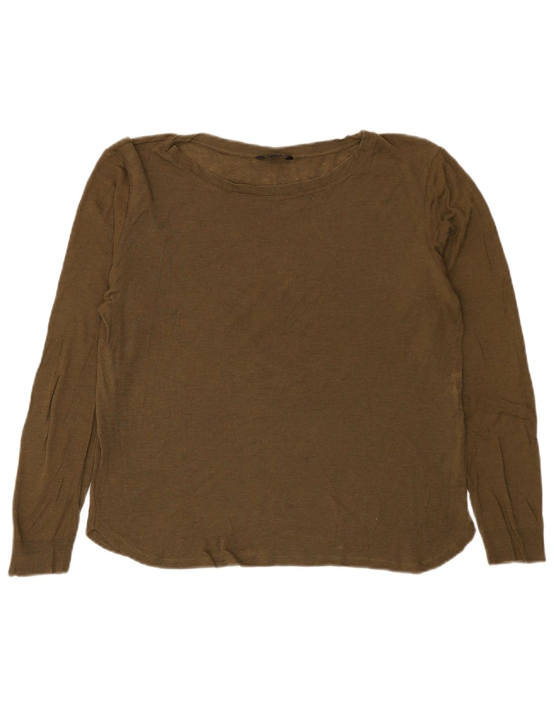 Top feminino Massimo Dutti manga comprida UK 16 grande caqui
