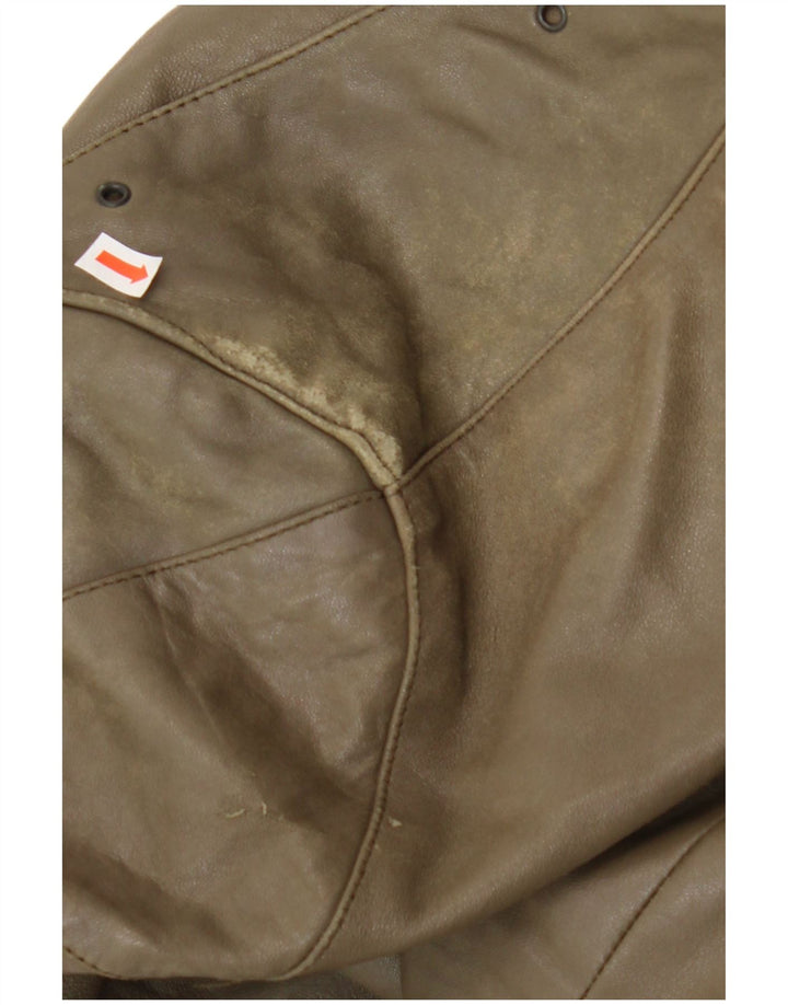 Jaqueta de couro masculina VINTAGE IT 56 3XL couro marrom