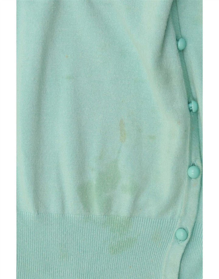 Suéter cardigã feminino Marks & Spencer UK 14 grande turquesa