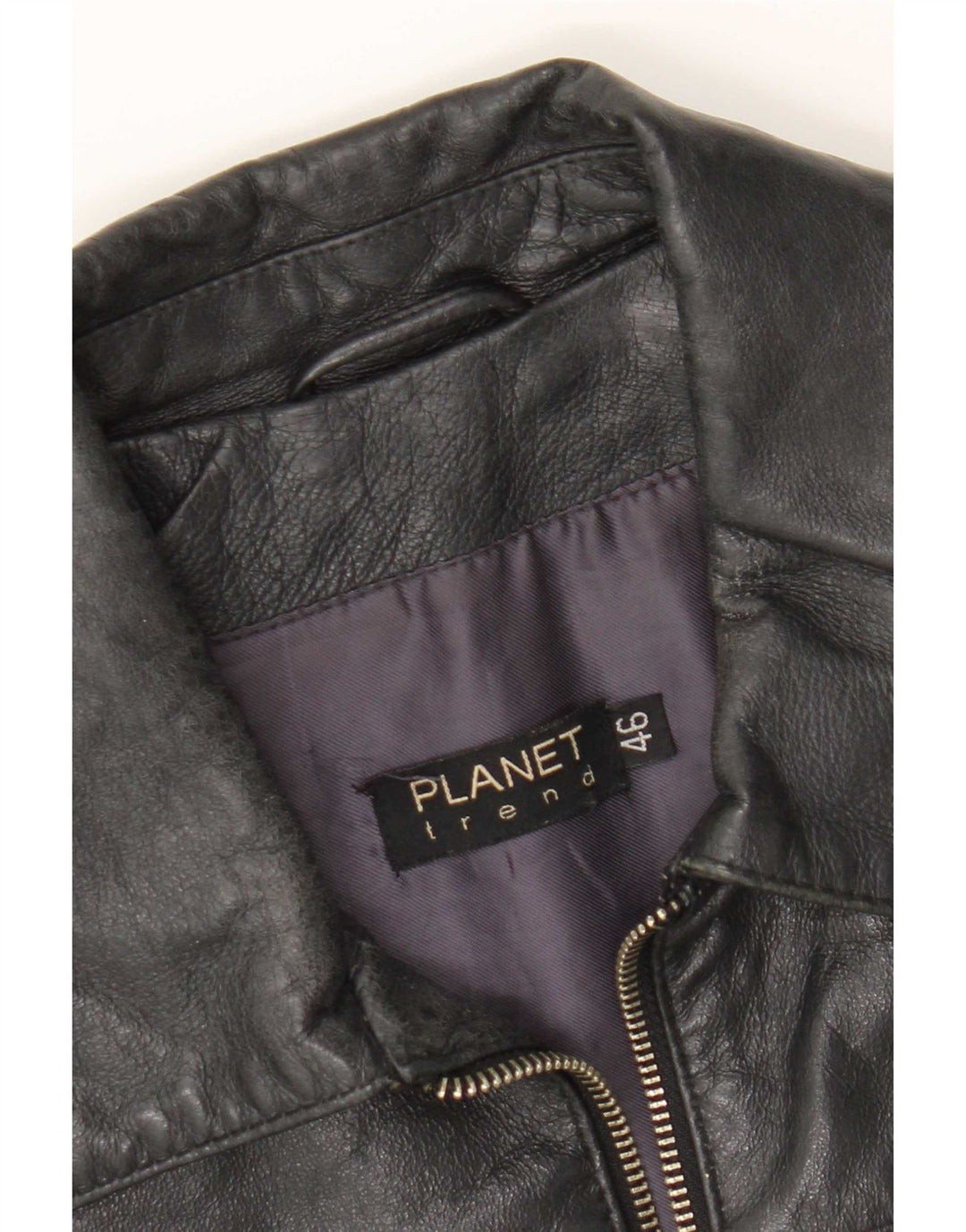 Jaqueta de couro masculina Planet IT 46 pequena couro preto