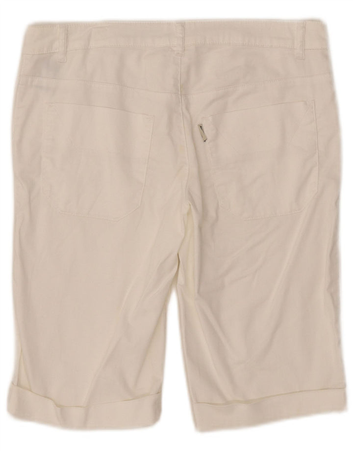 Shorts casual feminino Jeckerson W29 algodão branco médio