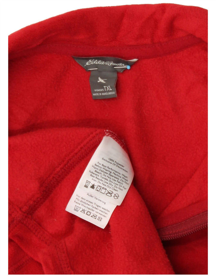 Jaqueta de lã alta feminina Eddie Bauer UK 18 XL poliéster vermelho
