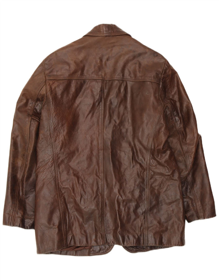 Jaqueta de couro masculina VINTAGE UK 42 XL couro marrom