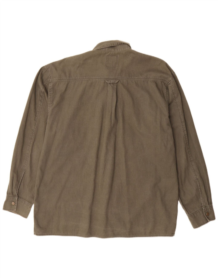 Wrangler Camisa masculina cinza médio algodão