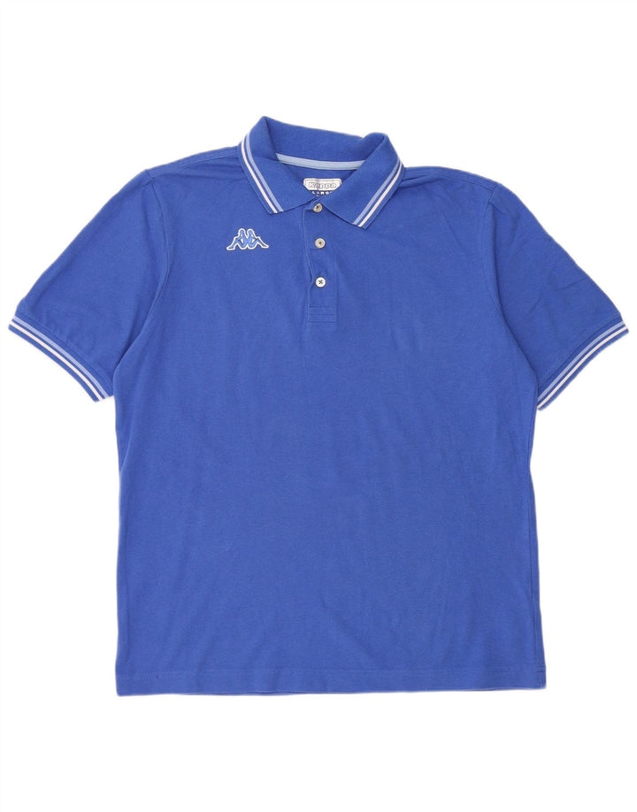 Camisa polo masculina Kappa grande algodão azul