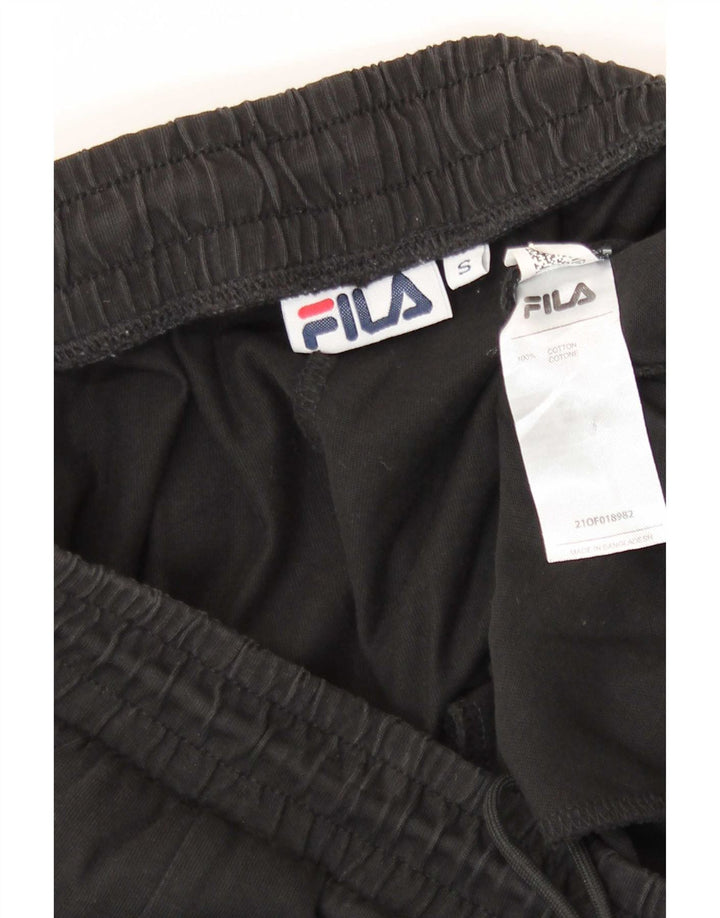 Fila Mens Graphic Sport Shorts Pequeno Algodão Preto