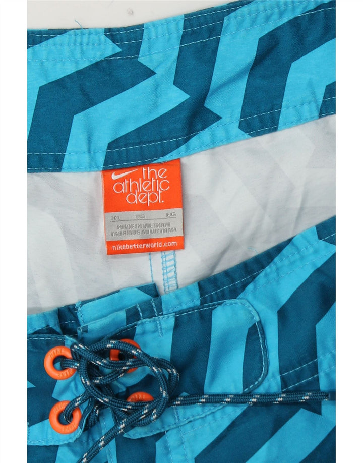 Calções de banho masculinos ADIDAS XL azul geométrico poliéster