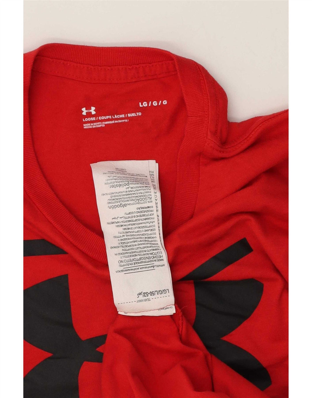 Camiseta gráfica masculina Under Armour grande algodão vermelho