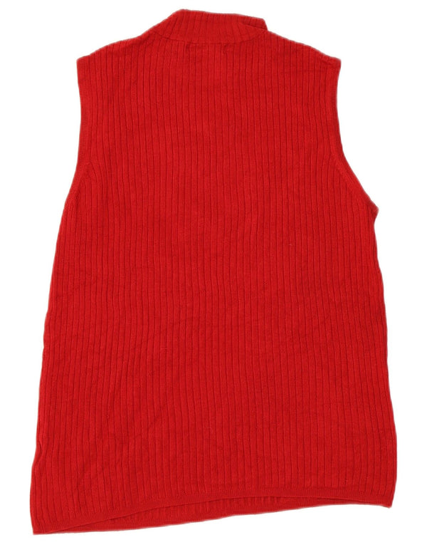 Regata feminina Marks & Spencer com colete UK 12 viscose vermelha média