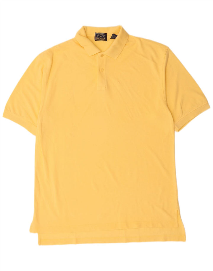 B. D. Camisa polo masculina Baggies grande algodão amarelo
