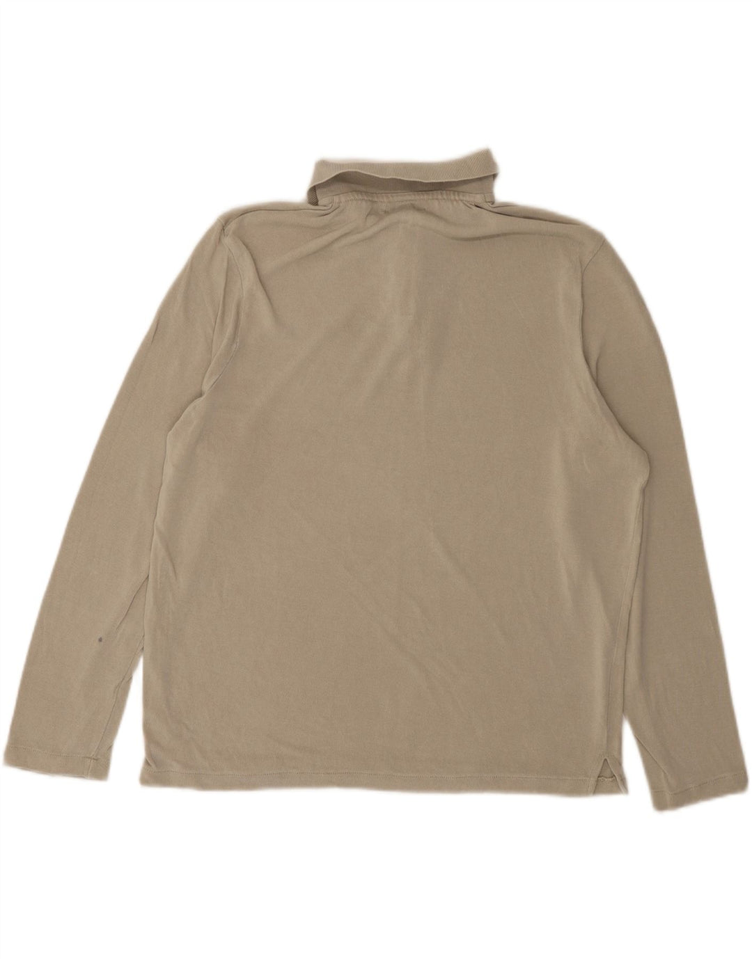 Zara Camisa polo masculina de manga comprida cinza médio