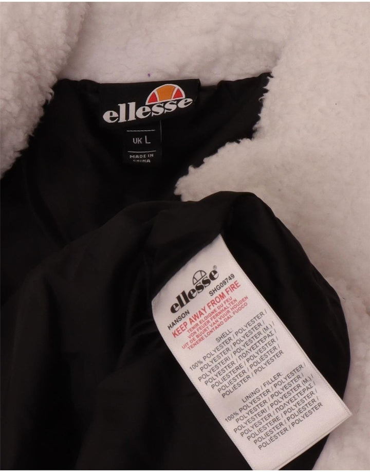 Jaqueta acolchoada de lã feminina Ellesse UK 14 esportes grandes de poliéster branco