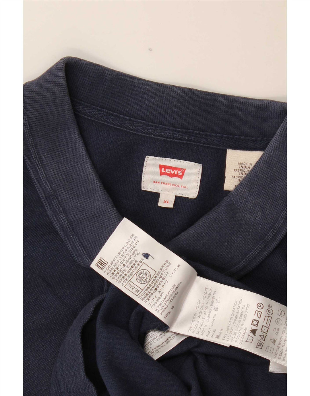 Camisa polo masculina Levi's XL azul marinho algodão