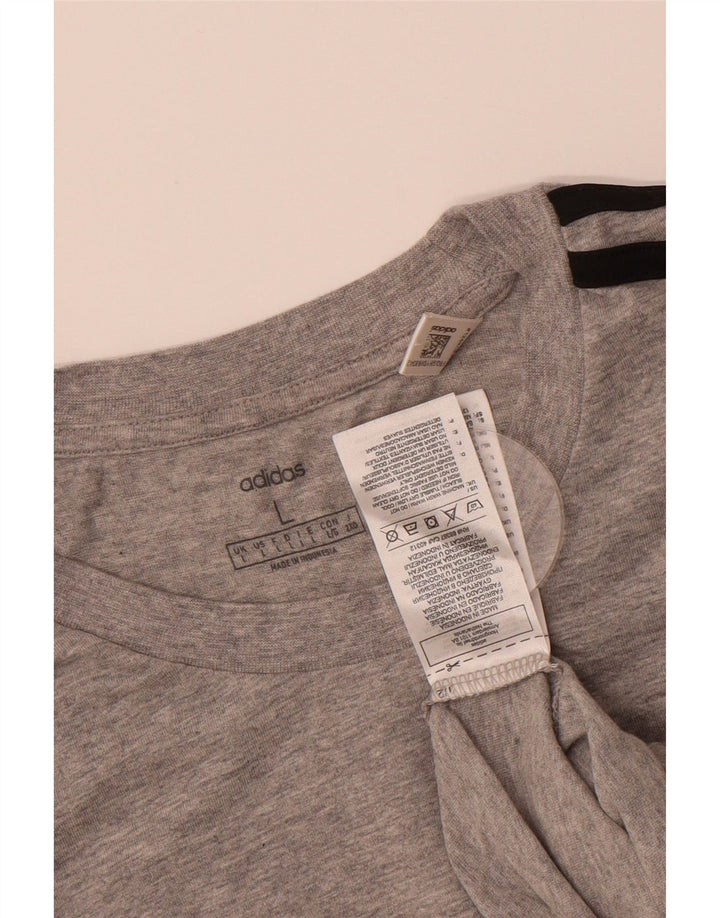 Camiseta masculina ADIDAS grande algodão cinza