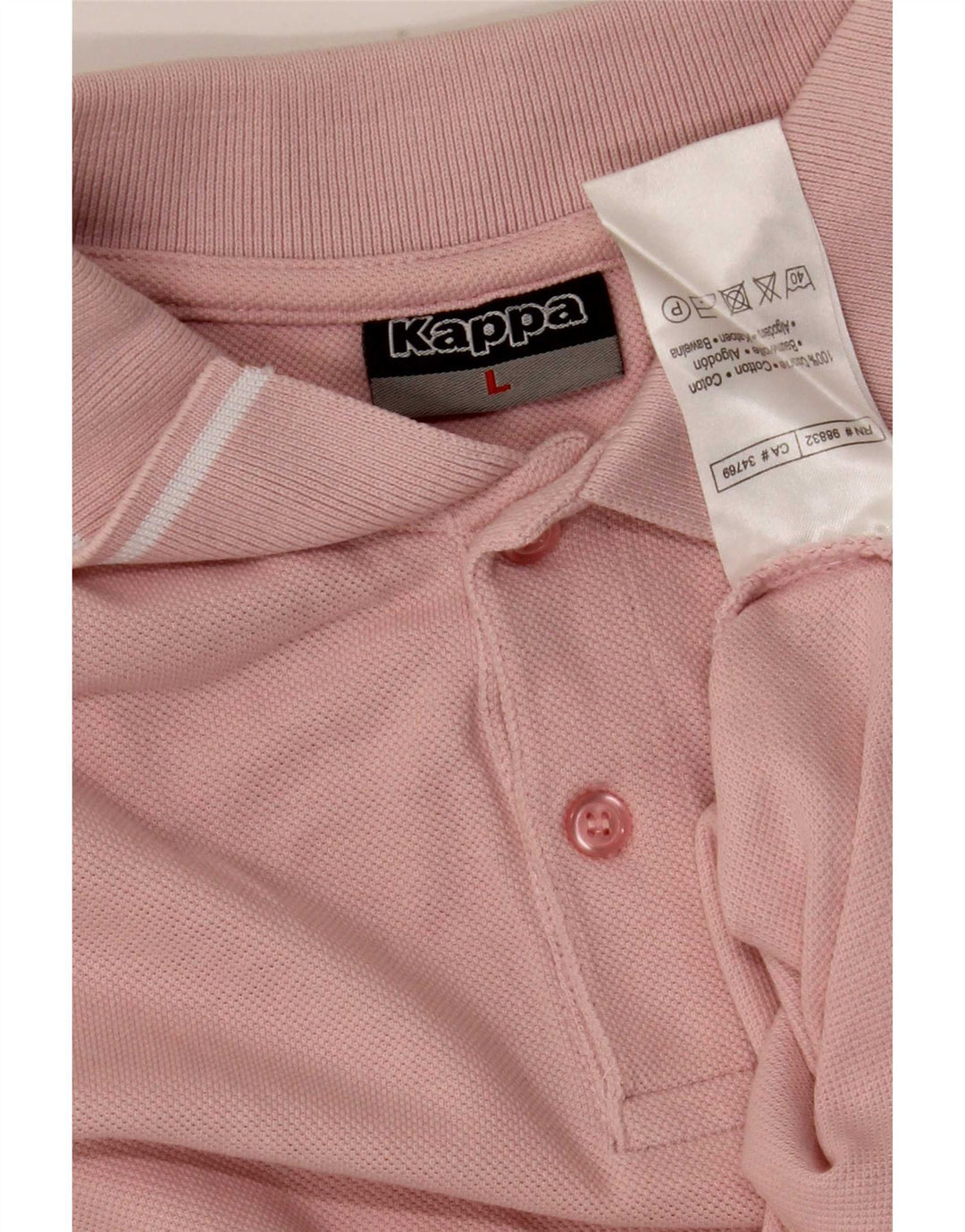 Camisa polo masculina Kappa grande algodão rosa