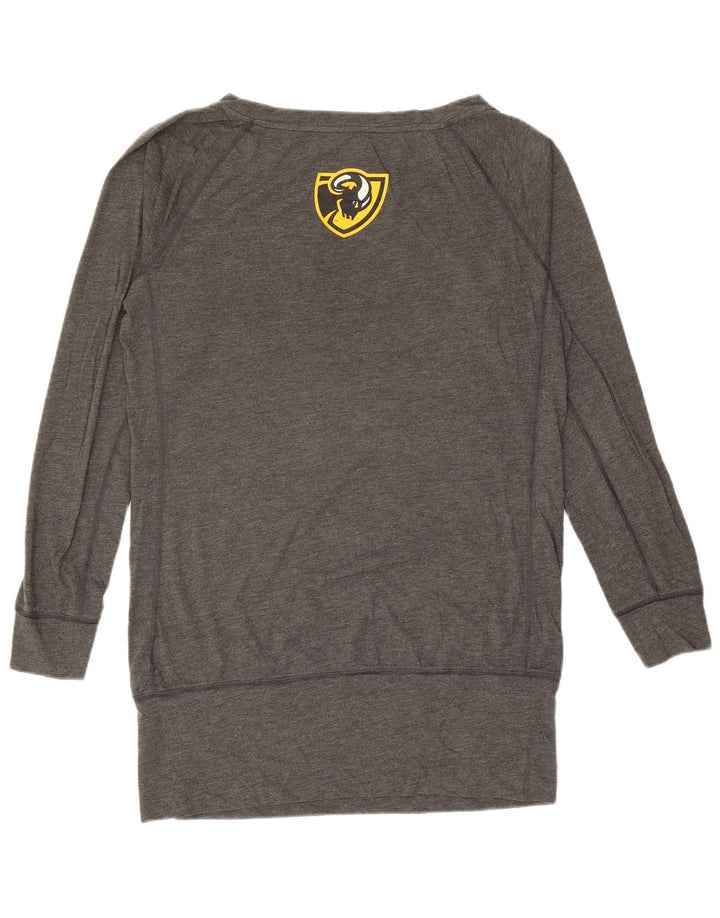 Top gráfico feminino NIKE VCU Rams manga comprida UK 16 grande cinza poliéster