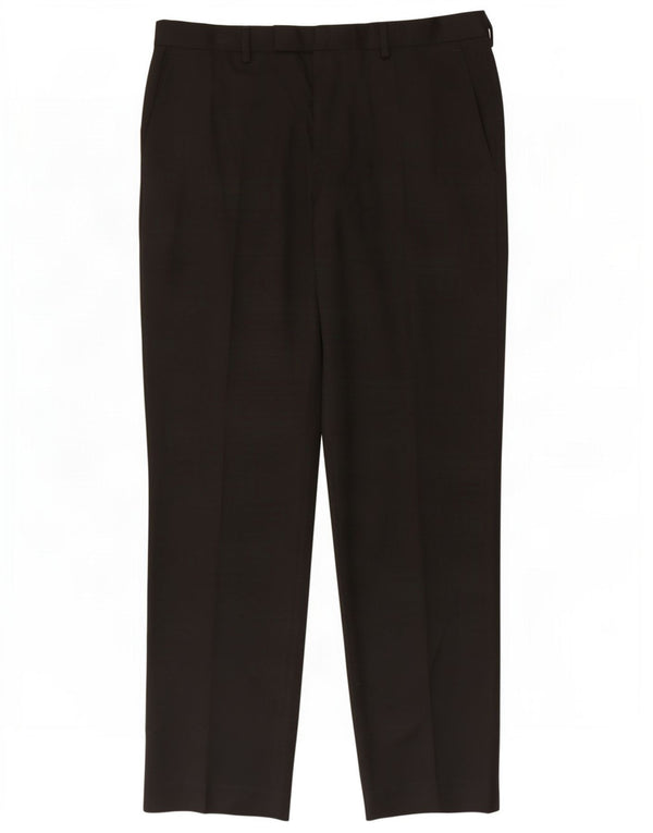 Marks & Spencer Mens Tailored Fit Straight Suit Trousers W34 L31 Black