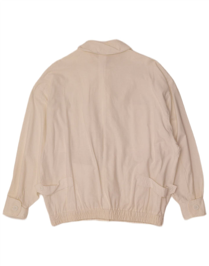 Jaqueta militar bomber feminina vintage EU 40 médio branco