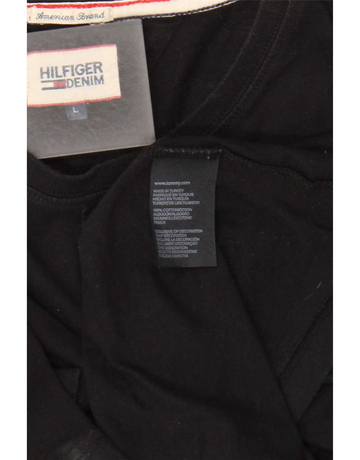 Tommy Hilfiger Camiseta masculina grande de algodão preto