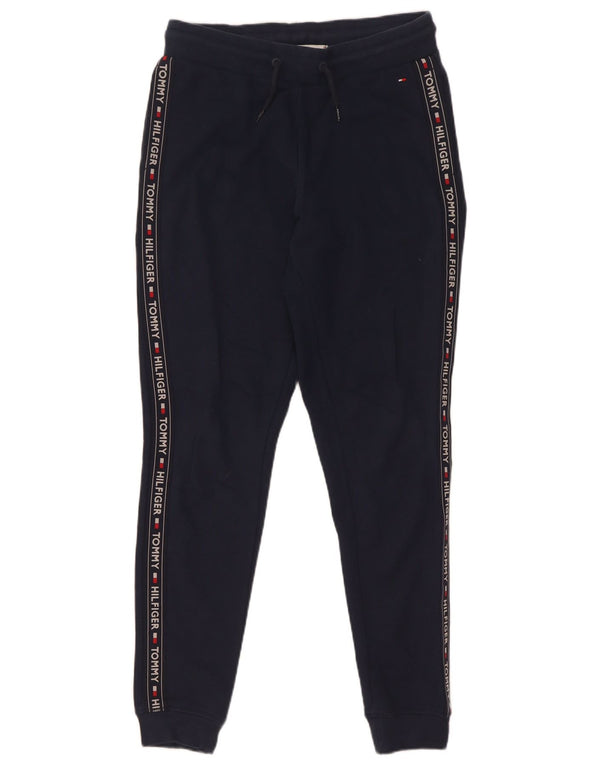 Calça esportiva masculina Tommy Hilfiger com estampa gráfica pequena azul marinho
