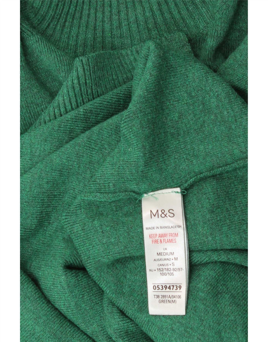 Suéter feminino Marks & Spencer com gola tartaruga Reino Unido 14 verde médio