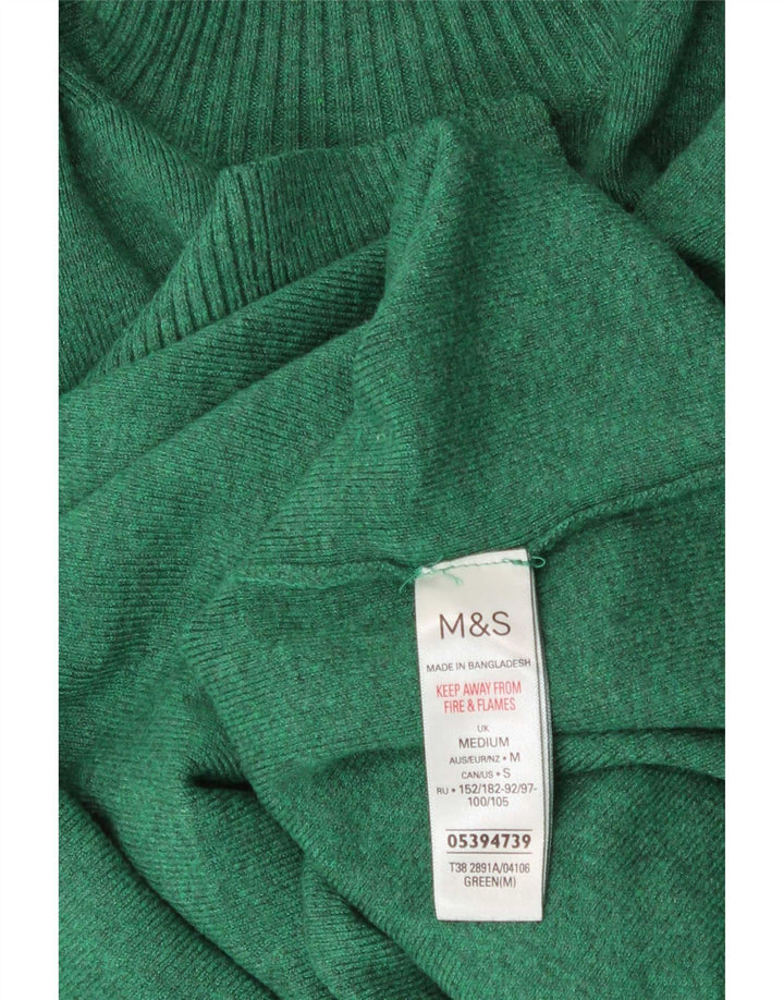 Suéter feminino Marks & Spencer com gola tartaruga Reino Unido 14 verde médio