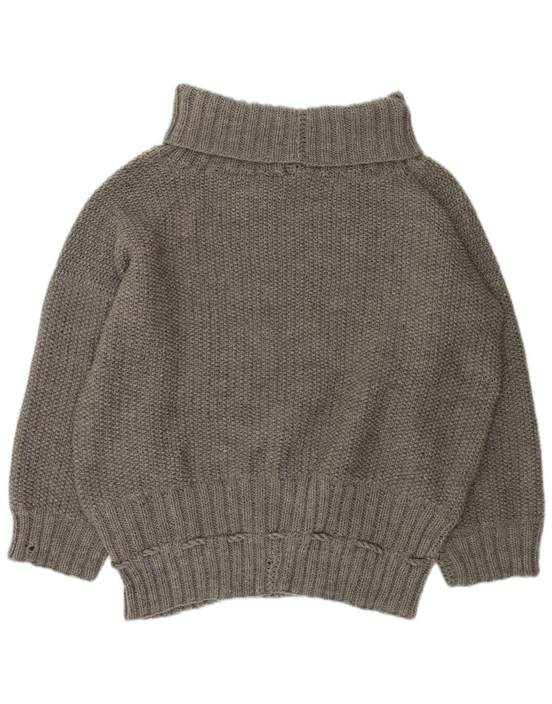 Suéter feminino VINTAGE com gola alta e gola alta Reino Unido 22 3XL cinza