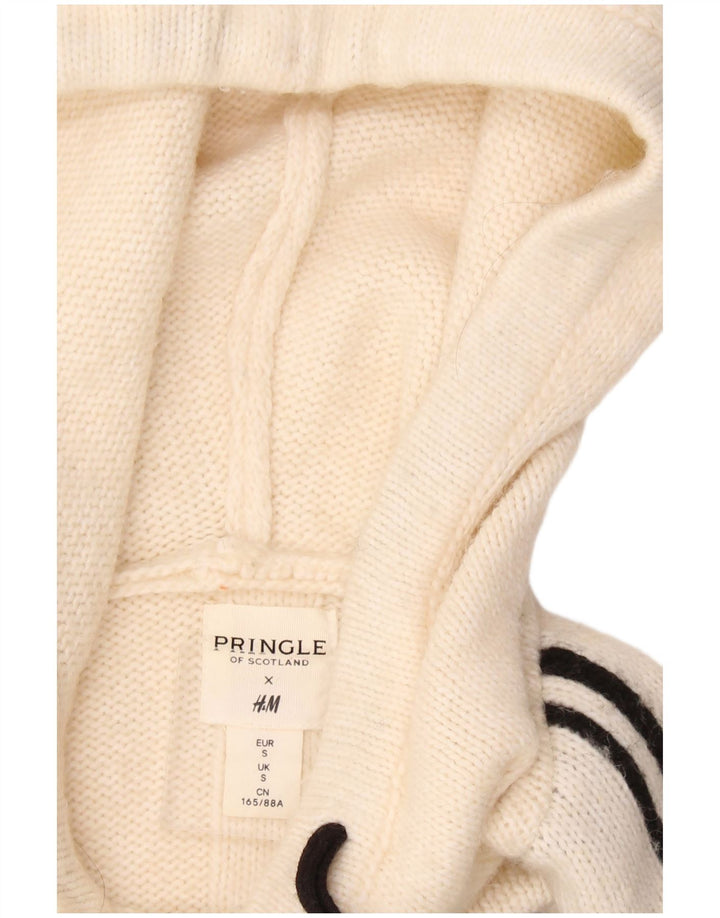 Suéter feminino PRINGLE com estampa oversized UK 10 pequeno off white