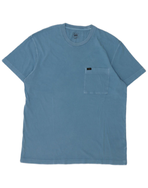 Lee Mens Camiseta Relaxada Fit Top Grande Algodão Azul