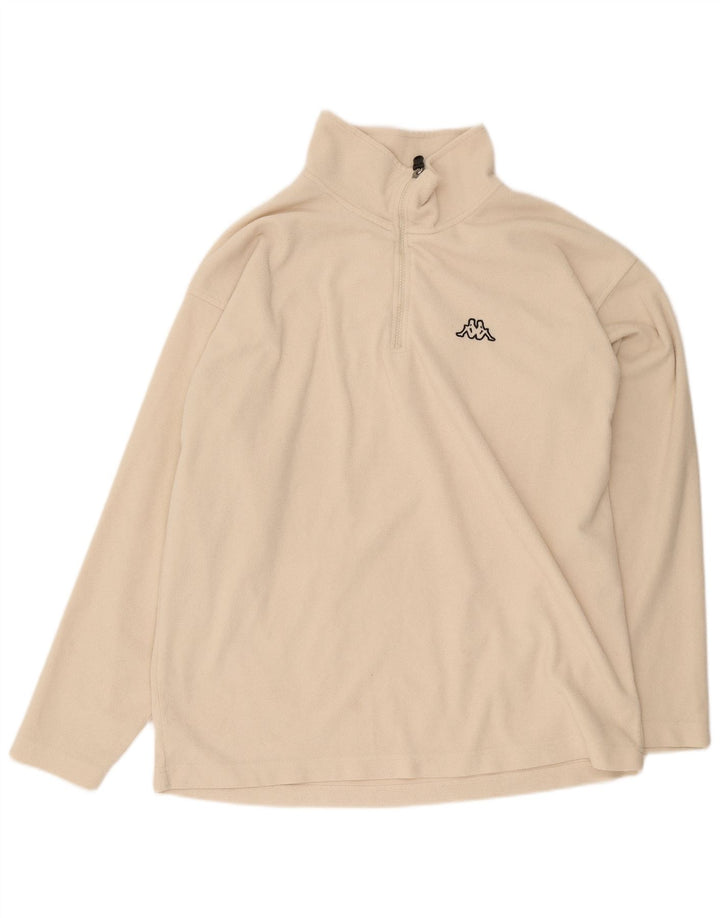Kappa Mens Zip Neck Fleece Jumper 2XL Poliéster Bege