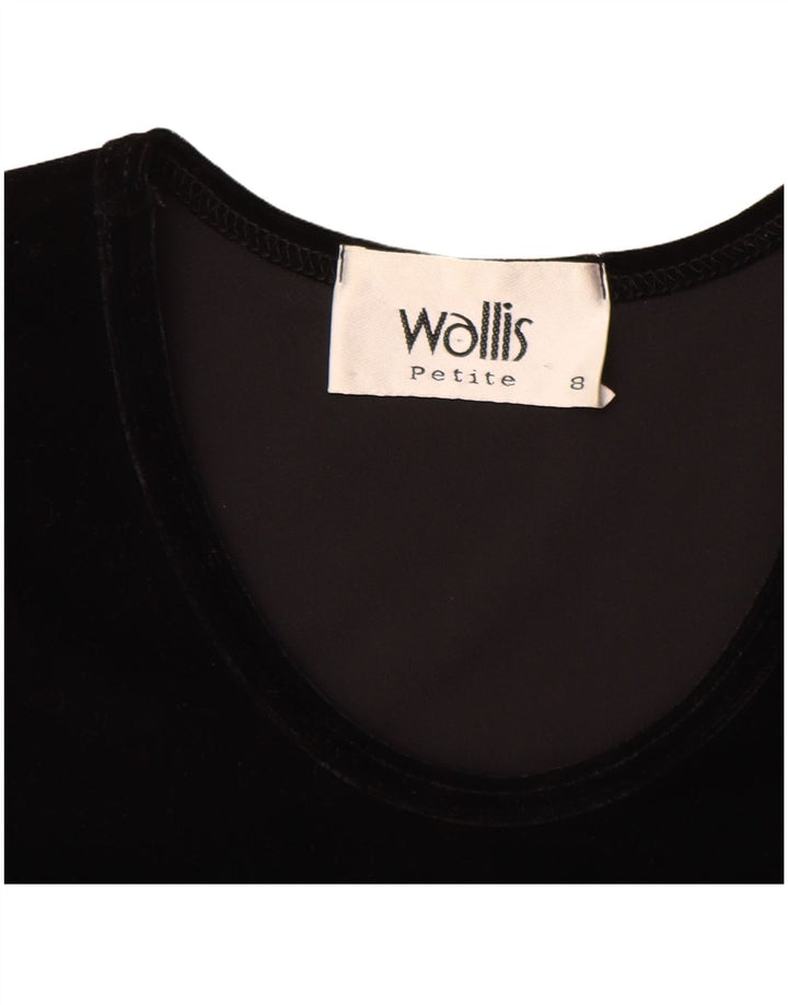 Wallis Womens Petite Velour Vest Top UK 8 Pequeno Poliéster Preto