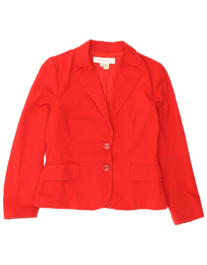 Jaqueta blazer feminina Zara com 2 botões EU 38 pequeno algodão vermelho