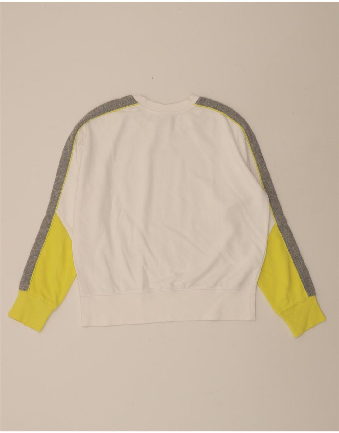 CHAMPION Womens Sweatshirt Jumper UK 14 Medium White Colourblock Vintage Champion and Second-Hand Champion from Messina Hembry 