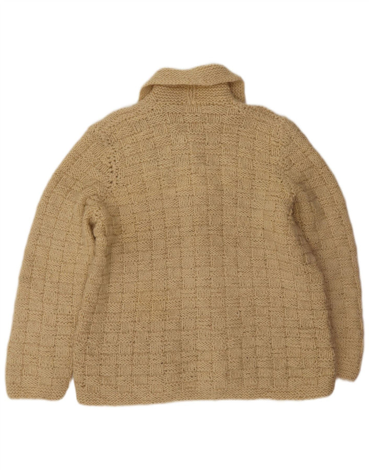 Suéter Cardigan Masculino Vintage Médio Bege