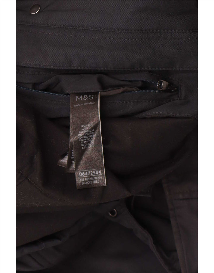 Jaqueta utilitária masculina com capuz Marks & Spencer Reino Unido 40 grande poliéster preto