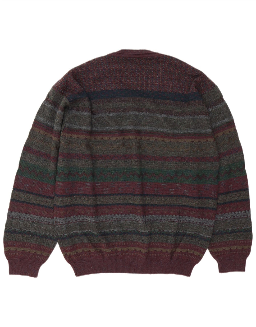 Suéter masculino Rodes com decote em V grande multicolorido Fair Isle Virgin Wool
