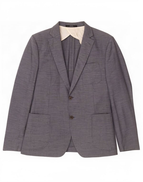 Jaqueta blazer masculina Joop com 2 botões Slim Fit IT 54 2XL azul guingão lã